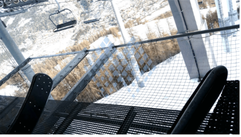 Filet d'estacade en nylon 4,75mm- maille de 45mm norme EN1263-1 B1+ralingue 12mm FIL-ESTA-5