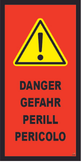 Banderole verticale 500X1000 "DANGER" ! FR-DE-CA-IT  # MONTEE BANV052-M