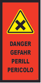 Banderole verticale 500X1000 "DANGER" Croisement FR-DE-CA-IT  # MONTEE BANV053-M