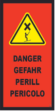 Banderole verticale 500X1000 "DANGER" Teleski FR-DE-CA-IT  # MONTEE BANV054-M