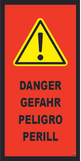 Banderole verticale 500X1000 "DANGER" ! FR-DE-ES-CA  # MONTEE BANV058-M