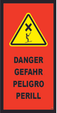 Banderole verticale 500X1000 "DANGER" Teleski FR-DE-ES-CA  # MONTEE BANV060-M