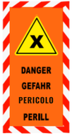 Banderole vertl Teintée masse 500X1000 "DANGER" Croisement FR-DE-CA-IT #MONTEE BANVTM053-M