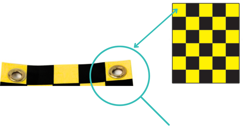 Fanion DAMIER Jaune/Noir 150x180mm avec 2 oeillets ACC-FAN