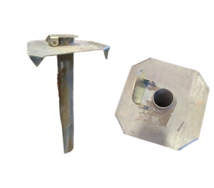 Embase en acier Galvanisé D.48 avec platine + capot FOUR48P