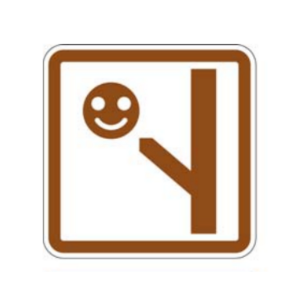 Panneau information Sticker VTT sortie à gauche REC-STI-245