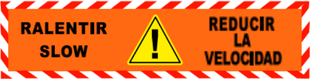 Banderole horizontale Teintée masse 2000X500 "RALENTIR" ! FR-EN-ES #MONTEE BANHTM001-M