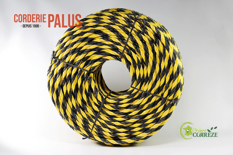 Cordage polypropylène 200m x 8mm Jaune et Noir CP/CORDPP8/200M