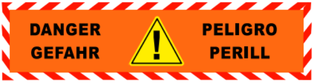 Banderole horizontale Teintée masse 2000X500 "DANGER" ! FR-DE-IT-CA #MONTEE BANHTM013-M