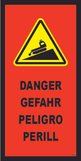 Banderole verticale 500X1000 "DANGER" Damage FR-DE-ES-CA  # MONTEE BANV061-M