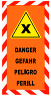 Banderole vertl Teintée masse 500X1000 "DANGER" Croisement FR-DE-ES-CA #MONTEE BANVTM059-M