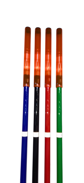 Jalon polycarbonat avec embout FLUO, Ø25MM, POINTE A VIS (vendu par 10) CO/JALPCFL