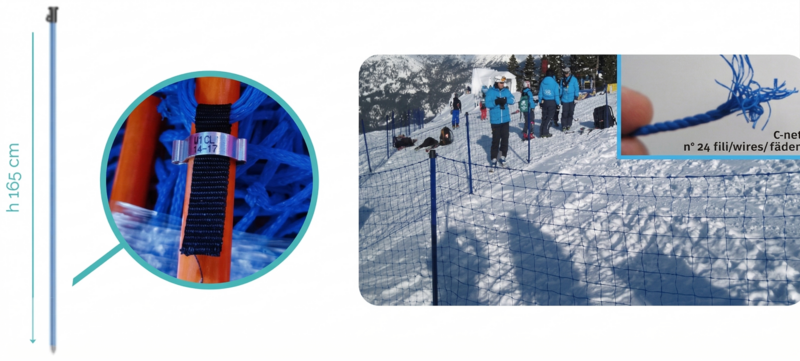 Filet de délimitation monté avec 7 piquets fibres 25mx100cm Bleu FIL-DEL-B25-M